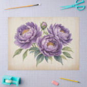 Papier Mousseline Pies pourpres sur la page de découpage Parchemin (Artisanat)