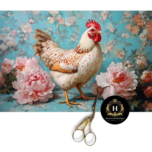 Papier Mousseline Pies roses de poulet mouchetées Découpage