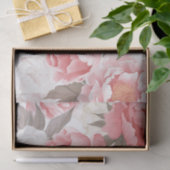 Papier Mousseline Pies roses et blanches (Cadeau)