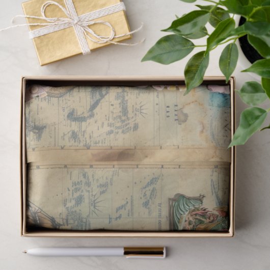 Papier Mousseline Pieuvre sur la carte (Cadeau)