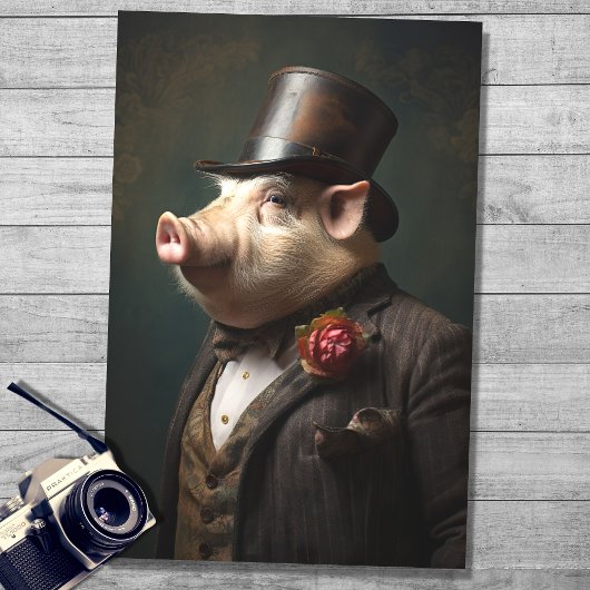 Papier Mousseline Pig dans le vêtement de Gentleman 1 papier découpa