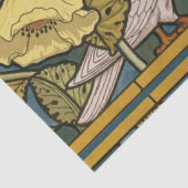 Papier Mousseline Pigeon Blue Yellow Fish Art Nouveau (Détail)