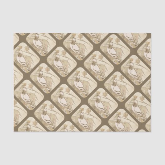 Papier Mousseline Pigeon dans les bois (Recto)