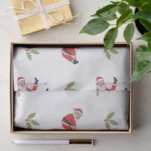 Papier Mousseline Pilates Santa Seamless Christmas Patterns (Cadeau)