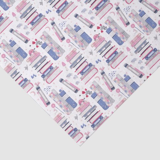 Papier Mousseline Pile de contes de livres gris blanc (Détail)