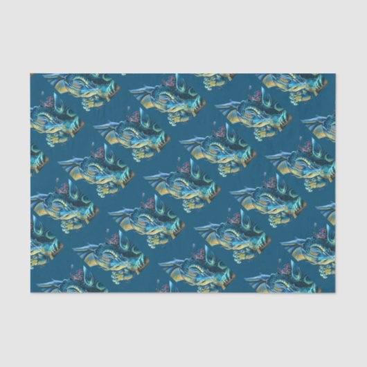 Papier Mousseline Pilote de dragon bleu (Recto)