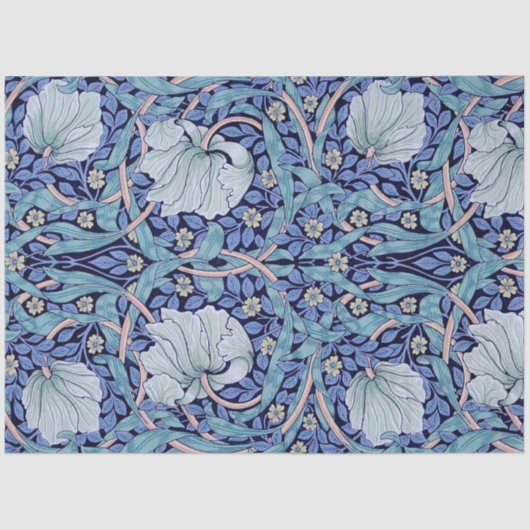 Papier Mousseline Pimpernel Blue, William Morris (Recto)