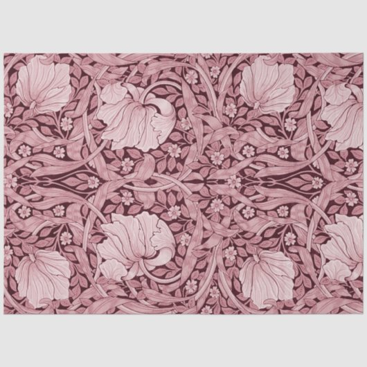 Papier Mousseline Pimpernel Maroon, William Morris (Recto)