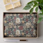 Papier Mousseline Pin de Noël traditionnel Fête Florale (Cadeau)