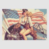 Papier Mousseline Pin-up de l'avion vintage (Recto)