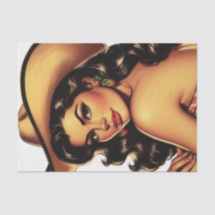 Papier Mousseline Pin-up de pays mignon