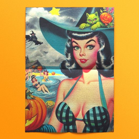 Papier Mousseline Pin-up Halloween vintage
