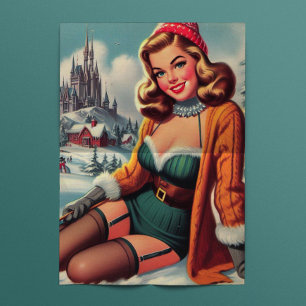 Papier Mousseline Pin-up mignon d'hiver