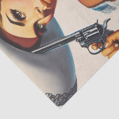 Papier Mousseline Pin-up rétro Far West (Détail)
