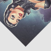Papier Mousseline Pin-up spatial vintage (Détail)