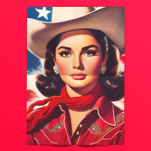 Papier Mousseline Pin-up Western Vintage