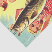 Papier Mousseline Pin-ups Rétro de Pêche (Détail)