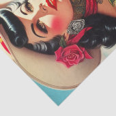 Papier Mousseline Pinceau de pays tatoué vintage (Détail)