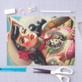 Papier Mousseline Pinceau de pays tatoué vintage (Artisanat)