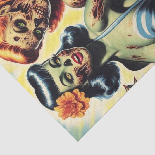 Papier Mousseline Pinces Zombies rétro (Détail)