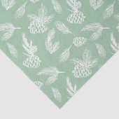 Papier Mousseline Pine Cones Rustique Motif Blanc & Mint Holiday (Détail)