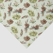 Papier Mousseline Pine de Mistletoe Vert Feuilles Noël hiver (Détail)