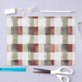 Papier Mousseline Pine Vert ivoire Rouge rayures Noël (Artisanat)