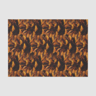 Papier Mousseline Pinecone motif chute rustique nature brun noir