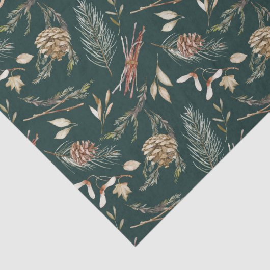 Papier Mousseline Pinecone rustique et papier de tissus de Noël À fe (Détail)