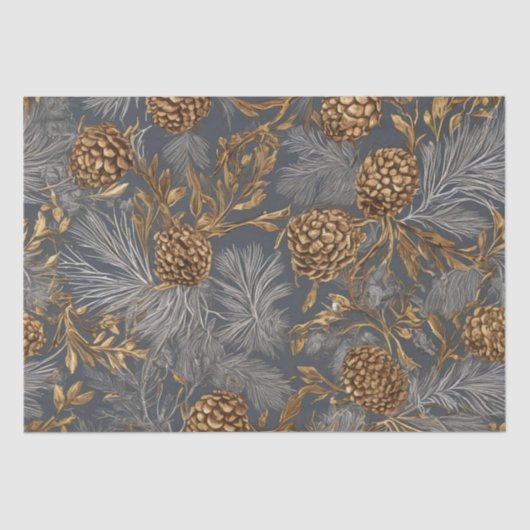 Papier Mousseline Pinecones et branches (Recto)