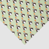 Papier Mousseline Pingouin 3 ans orange vert (Détail)