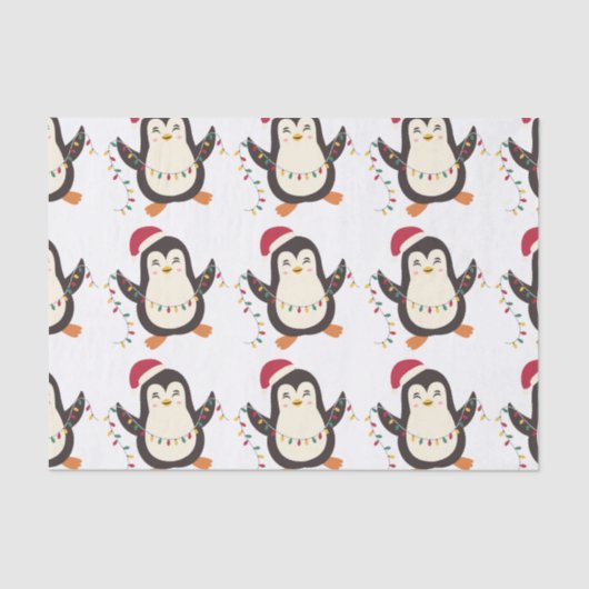 Papier Mousseline Pingouin de Noël (Recto)