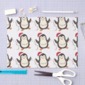 Papier Mousseline Pingouin de Noël (Artisanat)
