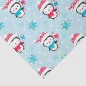 Papier Mousseline Pingouin hivernal mignon de Noël (Détail)