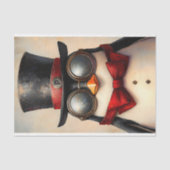 Papier Mousseline Pingouin Steampunk Custom Initiale Découpage BA2 (Recto)