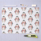 Papier Mousseline Pingouins de menthe rouge de Noël (Artisanat)