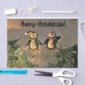 Papier Mousseline Pingouins de Noël (Artisanat)