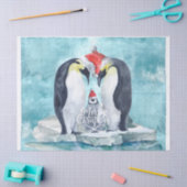 Papier Mousseline Pingouins de Noël (Artisanat)