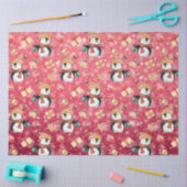 Papier Mousseline Pingouins d'hiver roses pour enfants (Artisanat)