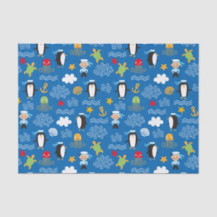 Papier Mousseline Pingouins et marins