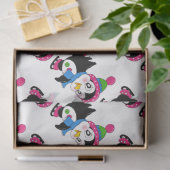Papier Mousseline Pingouins mignons (Cadeau)