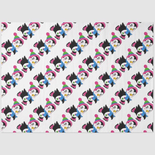 Papier Mousseline Pingouins mignons (Recto)