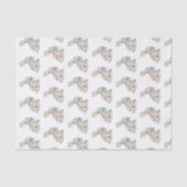 Papier Mousseline Pink and Blue Wildflower Easter Rabbit (Recto)