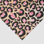 Papier Mousseline Pink and Gold Glitter Glam Leopard Spots Pattern (Détail)