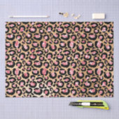 Papier Mousseline Pink and Gold Glitter Glam Leopard Spots Pattern (Artisanat)