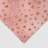 Papier Mousseline Pink and Gold Glitter Glam Polka Dots Pattern (Détail)