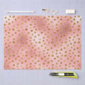 Papier Mousseline Pink and Gold Glitter Glam Polka Dots Pattern (Artisanat)