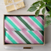 Papier Mousseline Pink and Green Christmas Candy Stripes  (Cadeau)