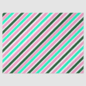 Papier Mousseline Pink and Green Christmas Candy Stripes  (Recto)