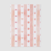 Papier Mousseline Pink and White Stripe - Coeurs, Rose, Empreinte de (Recto)